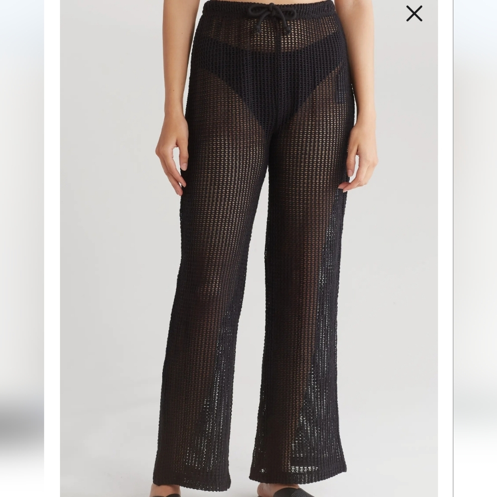 TopShop Women's Medium Co-Ord Openwork Wide Leg Pants